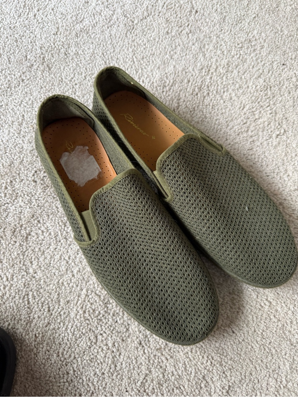 Rivieras Olive Mesh Slip-On Loafers